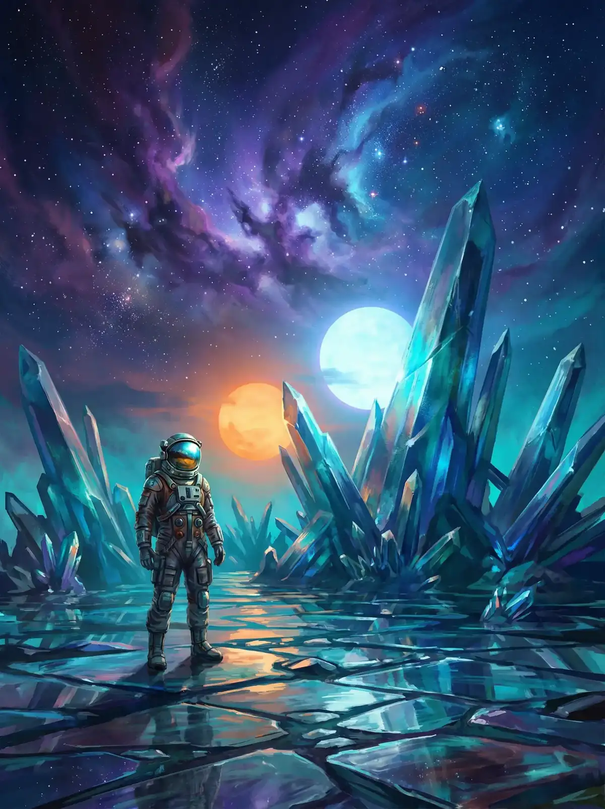 丝瓜视频 - 异星探索者在结晶星球表面行走
